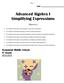 Advanced Algebra I Simplifying Expressions