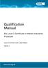Qualification Manual. EAL Level 2 Certificate in Metals Industries Processes QUALIFICATION CODE: 500/7998/0 ISSUE: 2. Page 1 of 14