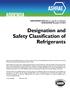 Designation and Safety Classification of Refrigerants