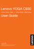 Lenovo YOGA C930. User Guide. Read the safety notices and important tips in the included guides before using your computer.