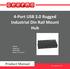 4-Port USB 3.0 Rugged Industrial Din Rail Mount Hub
