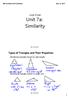 Grade 9 Math. Unit 7a: Similarity. May 14 9:04 AM. Types of Triangles and Their Properties. Identifying triangles based on side length: