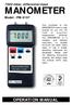 MANOMETER OPERATION MANUAL mbar, differential input. Model : PM-9107