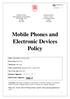 Mobile Phones and Electronic Devices Policy