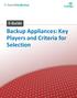 Backup Appliances: Key Players and Criteria for Selection