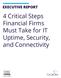 EXECUTIVE REPORT. 4 Critical Steps Financial Firms Must Take for IT Uptime, Security, and Connectivity