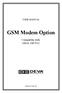 USER MANUAL. GSM Modem Option. Compatible with: DB46, DB7012