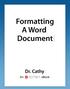 Document Formatting in MS Word