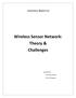 Wireless Sensor Network: Theory & Challenges