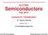 ELCT 503: Semiconductors. Fall Lecture 01: Introduction