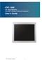 KPC User s Guide. 19 Touch Panel PC with Intel Skylake S-Series Processors. KPC-1900 User s Manual
