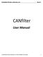 Embedded Wireless Laboratory Inc. CANfilter. User Manual. Embedded Wireless Laboratory Inc. (2016) CANfilter User Manual