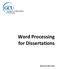 Word Processing for Dissertations