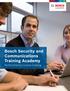 Bosch Security and Communications Training Academy. North America Course Catalog