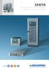 STATYS. High reliability and redundant supply solutions for critical applications