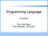 Programming Language. Functions. Eng. Anis Nazer First Semester
