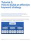 Tutorial 3. How to build an effective keyword strategy