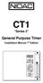 CT1 Series 2. General Purpose Timer. Installation Manual 1 st Edition
