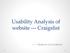 Usability Analysis of website Craigslist Wenjuan Zou(Joerica)