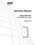 Operation Manual. Back-UPS Pro. Uninterruptible Power Supply. BG Vac