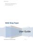 MAX Shop Paper. Balance Point Technologies, Inc.   MAX Shop Paper. User Guide.   Certified MAX Integrator