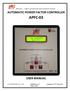 APFC-03 AUTOMATIC POWER FACTOR CONTROLLER USER MANUAL. TAS POWERTEK PVT. LTD. VERSION Updated on: 27 th June 2017.