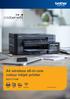 A4 wireless all-in-one colour inkjet printer DCP-T710W.   WIRELESS WIRELESS