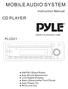 MOBILE AUDIO SYSTEM CD PLAYER. Instruction Manual PLCD21