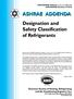 ASHRAE ADDENDA Designation and Safety Classification of Refrigerants