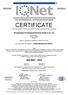 CERTIFICATE. DQS Holding GmbH has issued an IQNet recognized certificate that the organization. Rosenberger Hochfrequenztechnik GmbH & Co.