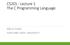 CS201 - Lecture 1 The C Programming Language