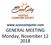 GENERAL MEETING Monday, November
