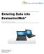Entering Data into EvaluationWeb