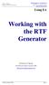 Working with the RTF Generator