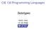CSE 130 Programming Languages. Datatypes. Ranjit Jhala UC San Diego