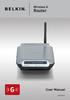 Wireless G. Router. User Manual F5D7230-4