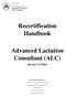 Recertification Handbook. Advanced Lactation Consultant (ALC)