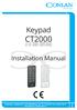 Keypad CT2000. Art. No.: , (black) Art. No.: , (white) Installation Manual
