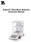 Explorer Semi-Micro Balances Instruction Manual