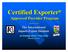 Certified Exporter Approved Provider Program