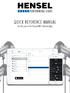 QUICK REFERENCE MANUAL. for the use of the Hensel WiFi Remote App