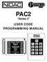 PAC2. Series 3 USER CODE PROGRAMMING MANUAL