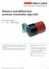 Relative and differential pressure transmitter type 652
