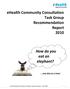 ehealth Community Consultation Task Group Recommendation Report 2010