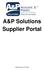A&P Solutions Supplier Portal