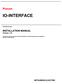 IO-INTERFACE. Procon. INSTALLATION MANUAL Version 1.01 MITSUBISHI ELECTRIC FOR INSTALLERS