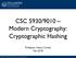 CSC 5930/9010 Modern Cryptography: Cryptographic Hashing