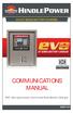 EVO AT SERIES BATTERY CHARGER AT SERIES BATTERY CHARGER COMMUNICATIONS MANUAL. EVO - Microprocessor Controlled Float Battery Charger JA