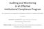 Auditing and Monitoring in an Effective Institutional Compliance Program