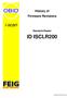 History of Firmware Revisions. i-scan. Standard-Reader ID ISCLR200. SWRN ISCLR200 V5.04.doc